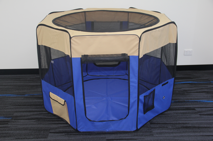 YES4PETS 98 cm High Foldable XL Blue Dog Puppy Cat Cage Soft Playpen Rabbit Enclosure V278-SP5898_BLUE