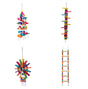 YES4PETS 4 X Assorted Wood Large Hanging Swing Bird Parrot Parakeet Cockatiel Budgie Toys V278-T-11253-11260-11277-11284