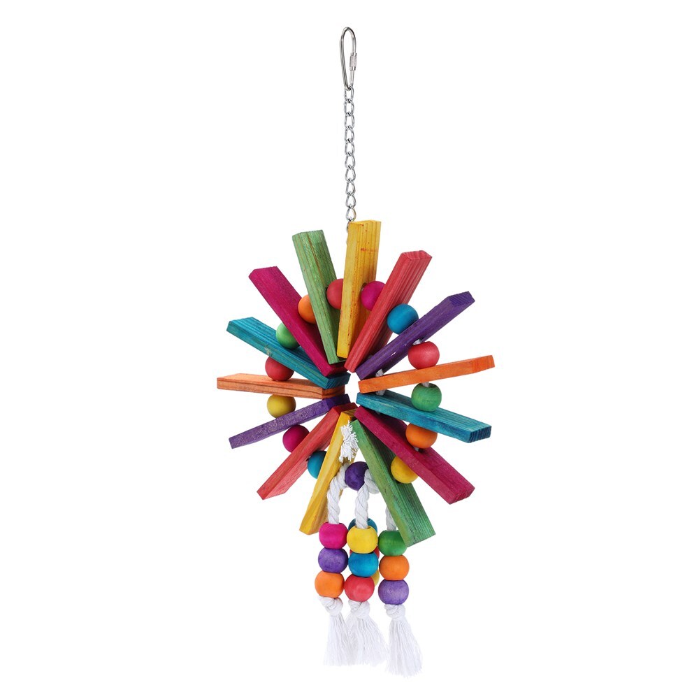 YES4PETS 4 X Assorted Wood Large Hanging Swing Bird Parrot Parakeet Cockatiel Budgie Toys V278-T-11253-11260-11277-11284