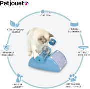 YES4PETS Cat Play Box Kit Pet Toy Kitten Toys Interactive Ball Peek Hunting Toy-Blue V278-TY503-CAT-TOY-BLUE
