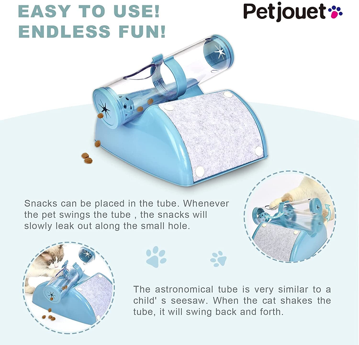 YES4PETS Cat Play Box Kit Pet Toy Kitten Toys Interactive Ball Peek Hunting Toy-Blue V278-TY503-CAT-TOY-BLUE