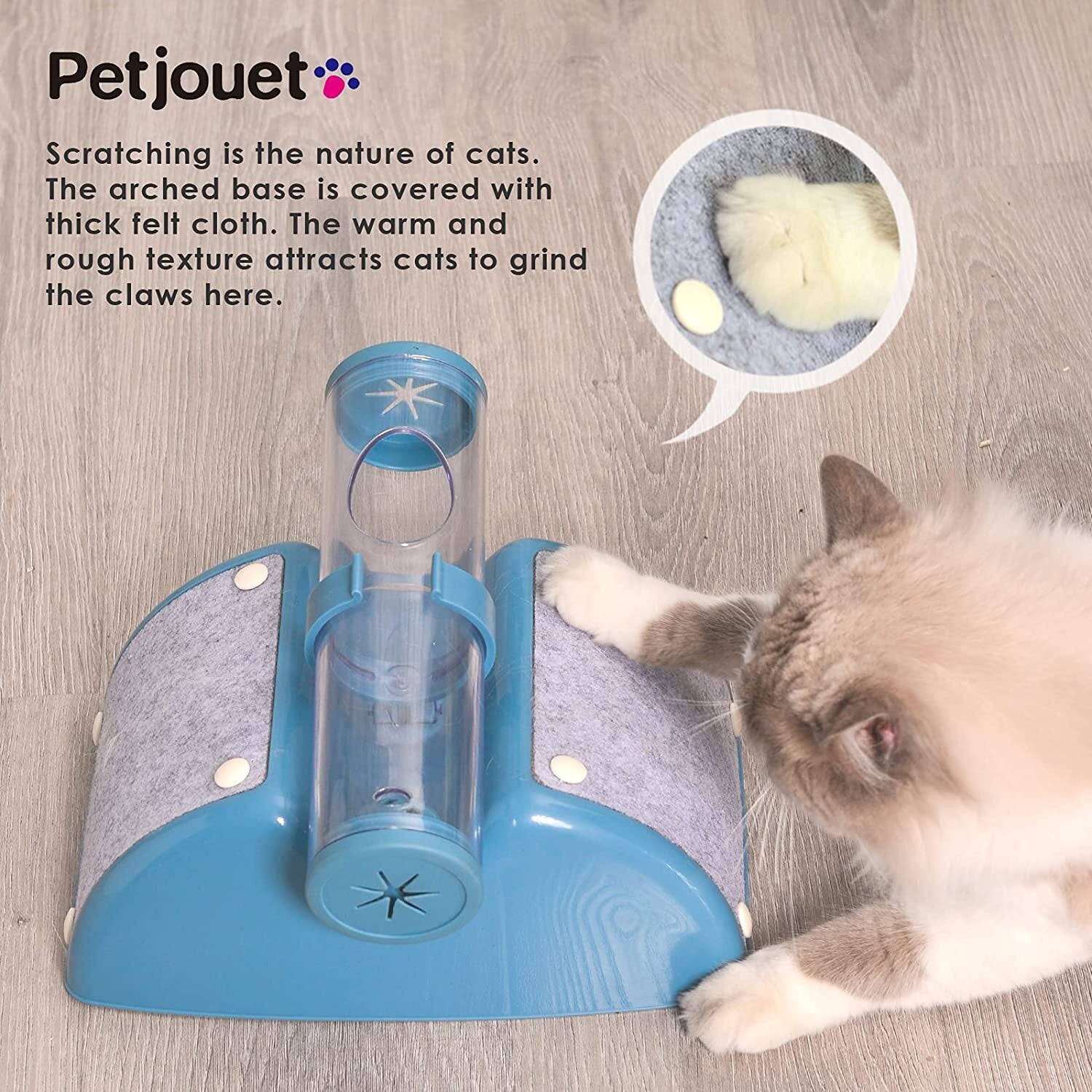 YES4PETS Cat Play Box Kit Pet Toy Kitten Toys Interactive Ball Peek Hunting Toy-Blue V278-TY503-CAT-TOY-BLUE
