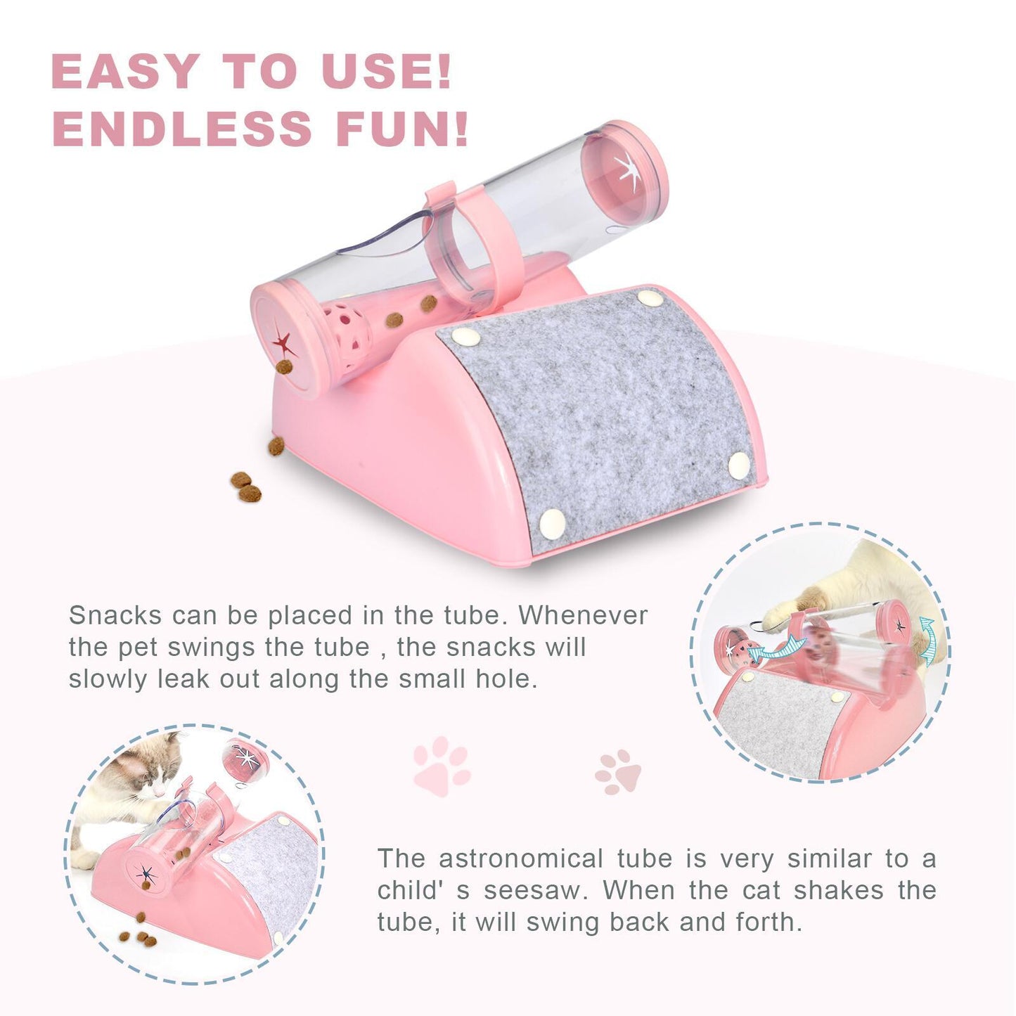 YES4PETS Cat Play Box Kit Pet Toy Kitten Toys Interactive Ball Peek Hunting Toy-Pink V278-TY503-CAT-TOY-PINK