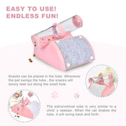 YES4PETS Cat Play Box Kit Pet Toy Kitten Toys Interactive Ball Peek Hunting Toy-Pink V278-TY503-CAT-TOY-PINK