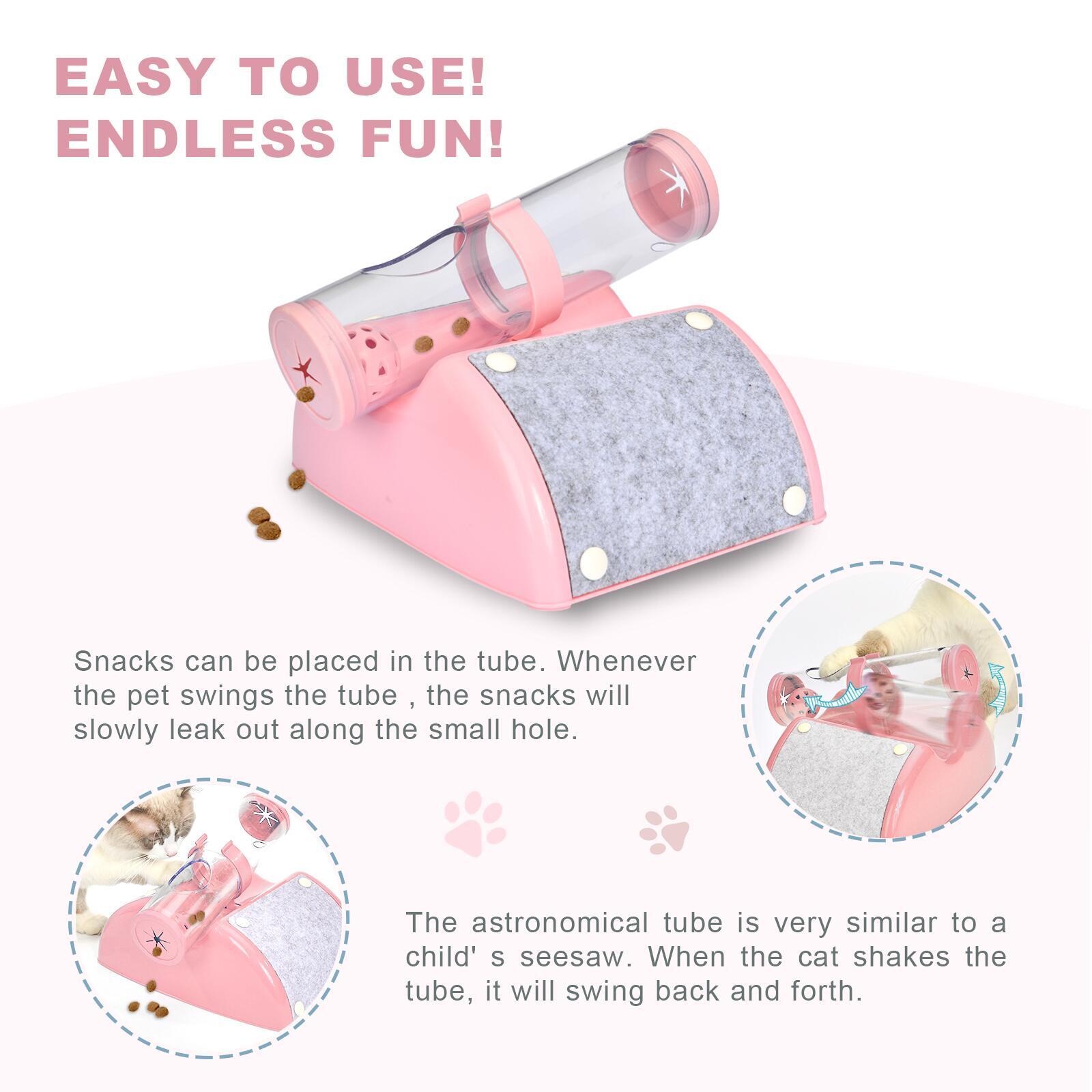 YES4PETS Cat Play Box Kit Pet Toy Kitten Toys Interactive Ball Peek Hunting Toy-Pink V278-TY503-CAT-TOY-PINK