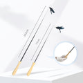 YES4PETS 2 X Pet Cat Toys Retractable Feathers Teaser Cat Stick Interactive Play V278-TY506-W-TY507-CAT-TOY