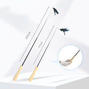 YES4PETS 2 X Pet Cat Toys Retractable Feathers Teaser Cat Stick Interactive Play V278-TY506-W-TY507-CAT-TOY