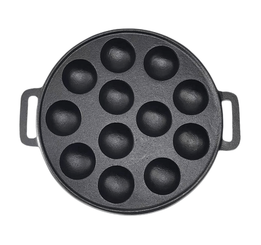 YES4HOMES 12 Holes Mini Cast Iron Cake Pan Mini Dutch Pancake Cake Pan V278-UI1864-12-HOLES-CAKE-PAN