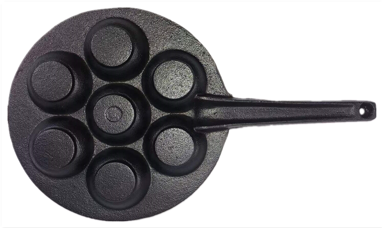 YES4HOMES 7 Holes Mini Cast Iron Cake Pan Mini Dutch Pancake Cake Pan with Handle V278-UI1871-CAKE-PAN