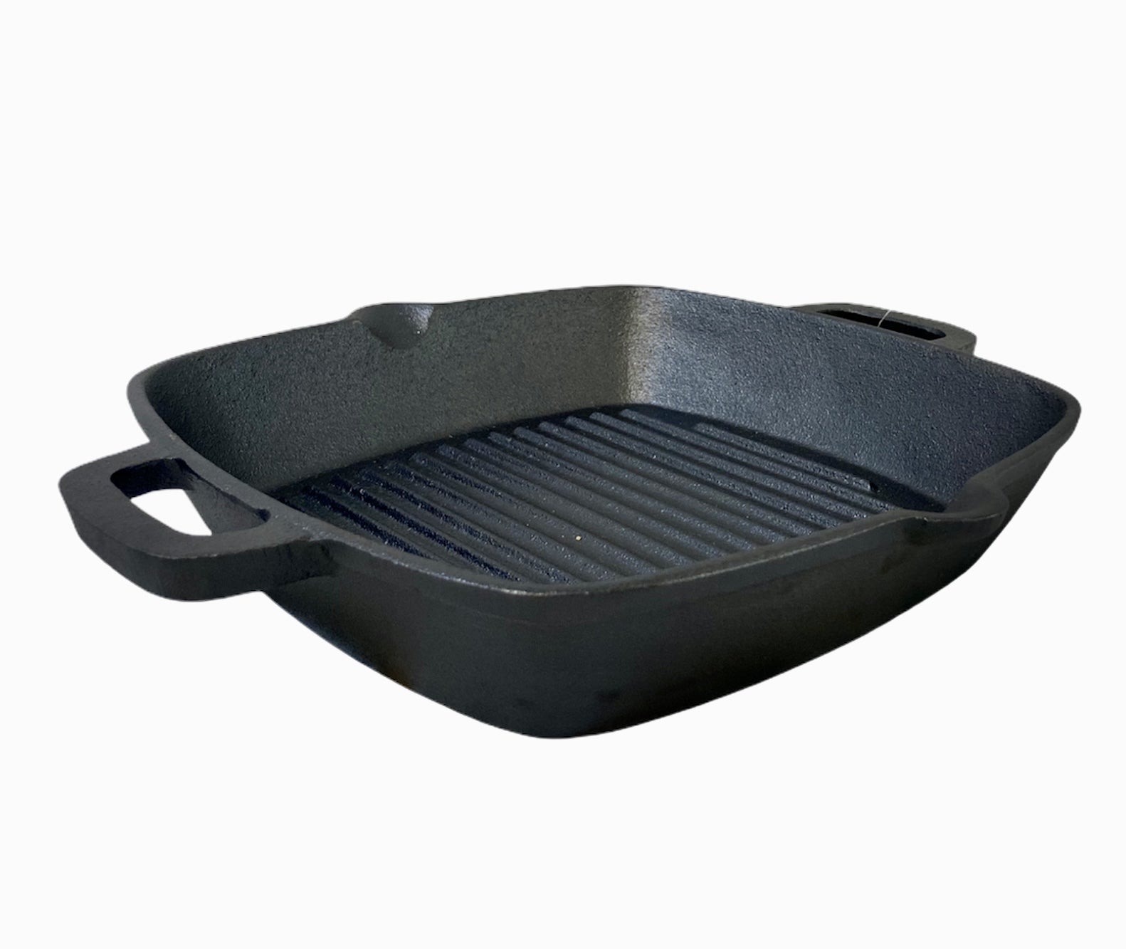 YES4HOMES 26 cm Barbecue Cast Iron Fry Grill Pan Pre-Seasoned Oven Safe Grill Frypan V278-UI3042