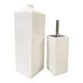 YES4HOMES Gloss White Ceramic Bathroom Accessories Set Toilet Brush Paper Roll Holder V278-UI3936-X-SQUARE-TOILETSET