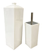 YES4HOMES Gloss White Ceramic Bathroom Accessories Set Toilet Brush Paper Roll Holder V278-UI3936-Y-SQUARE-TOILETSET