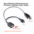 Micro USB Male to USB Female Host for OTG Device / USB Power Cable Y Splitter V28-ACBEZCOTGWITHPOW