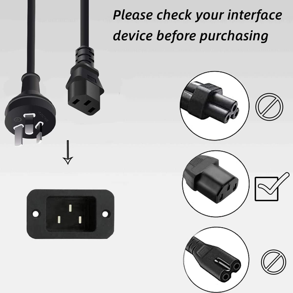 3 Prong Australia Plug 18 AWG Power Cord 1.5M V28-ACBFROPOWERAUCB