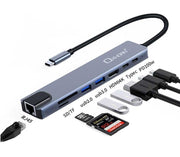 OXHORN AD-U31-801 USB C to HDTV Adapter (8-in-1) V28-ACBOXHADU31801