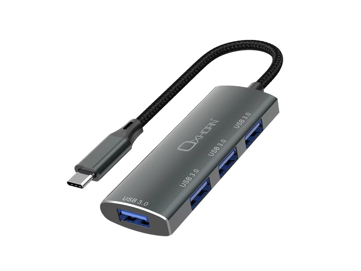 OXHORN AD-U31-H4B USB C 4-port Hub Black V28-ACBOXHADU31H4B