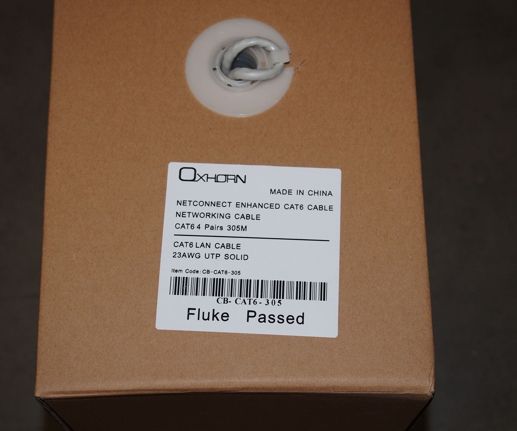 OXHORN CB-CAT6-305 Network Cable Cat6 305m Roll V28-ACBOXHCBCAT6305