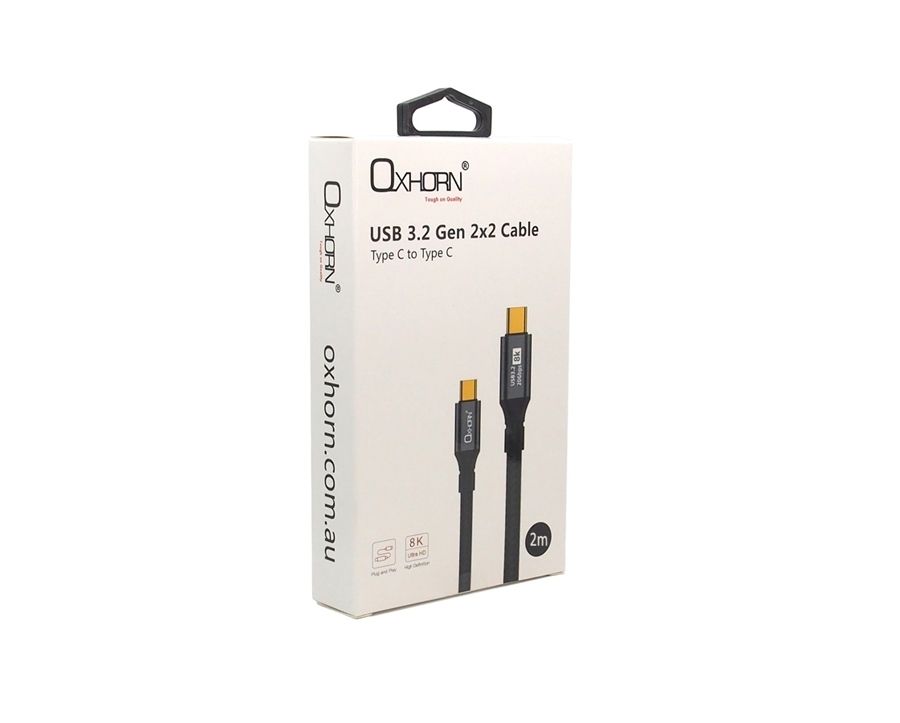 OXHORN CB-CC-322 USB C 3.2 Gen 2x2 Cable 2m V28-ACBOXHCBCC322
