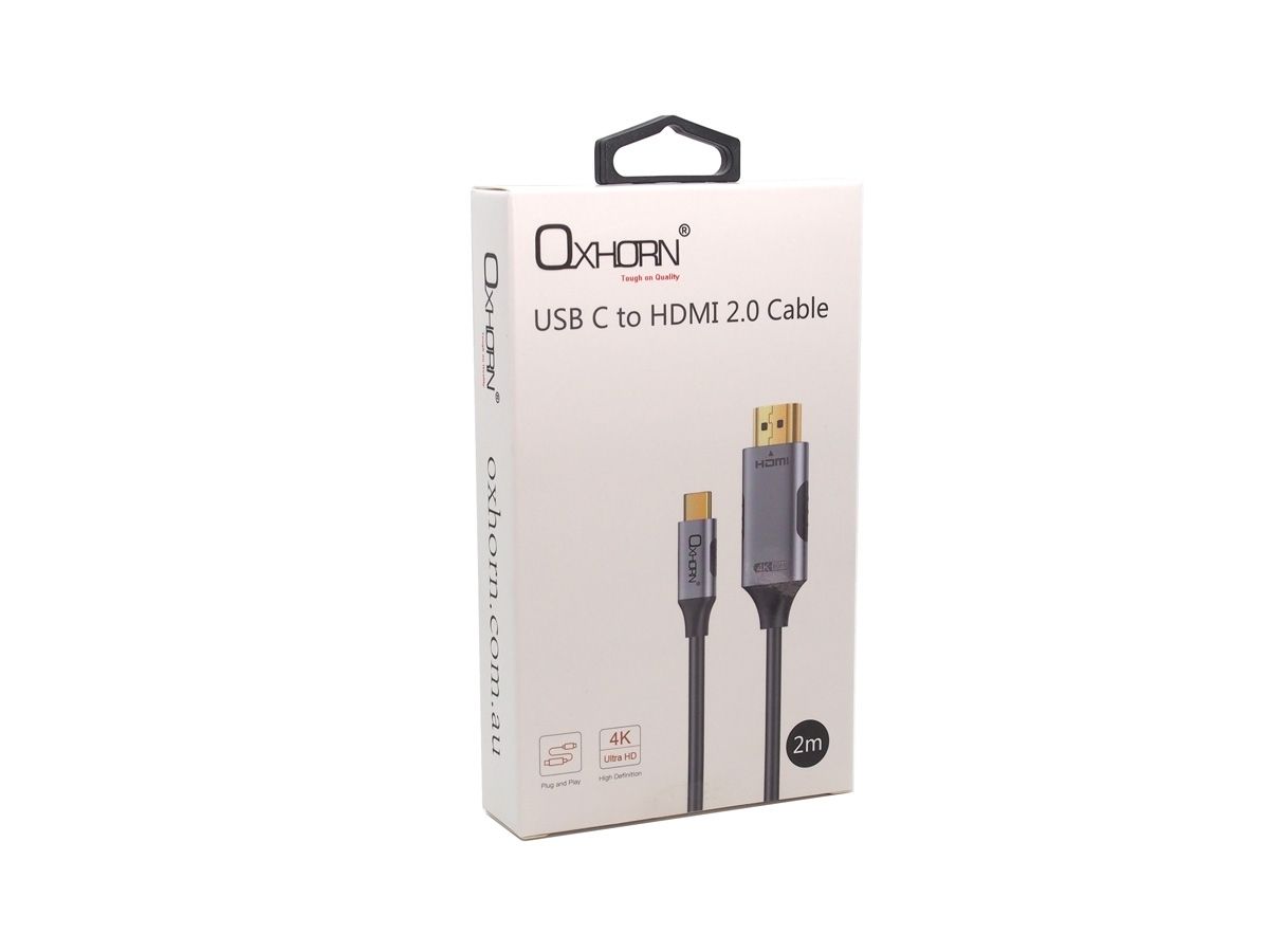 OXHORN CB-CH-402 USB C to HDMI 2.0 Cable 2m V28-ACBOXHCBCH402