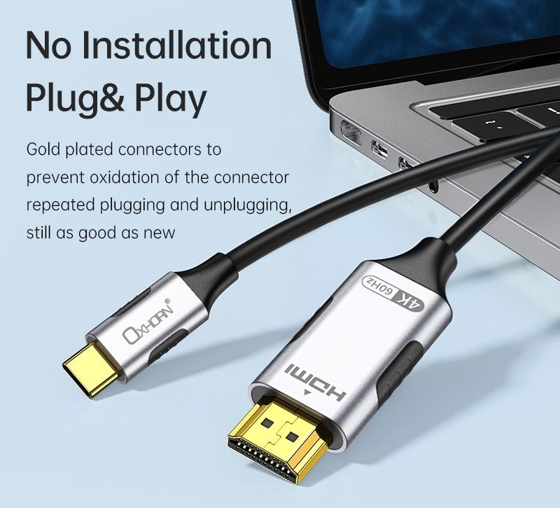 OXHORN CB-CH-403 USB C to HDMI 2.0 Cable 3m V28-ACBOXHCBCH403