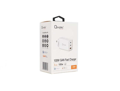 OXHORN NB-PD100S PD 100W GaN Charger 3-Port V28-ACBOXHNBPD100S