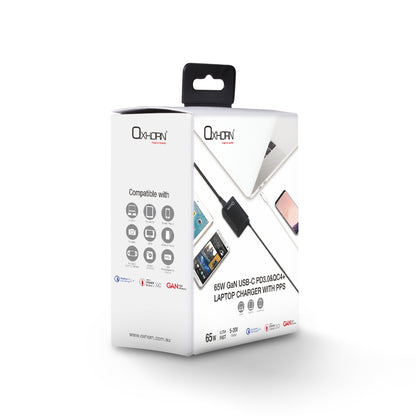 Oxhorn Type C GaN Charger 65W Black V28-ACBOXHNBPD65B
