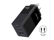 OXHORN NB-PD65CCAB PD GaN Charger 65W 3 Ports Black V28-ACBOXHNBPD65CCAB