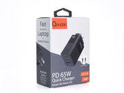 OXHORN NB-PD65CCAB PD GaN Charger 65W 3 Ports Black V28-ACBOXHNBPD65CCAB