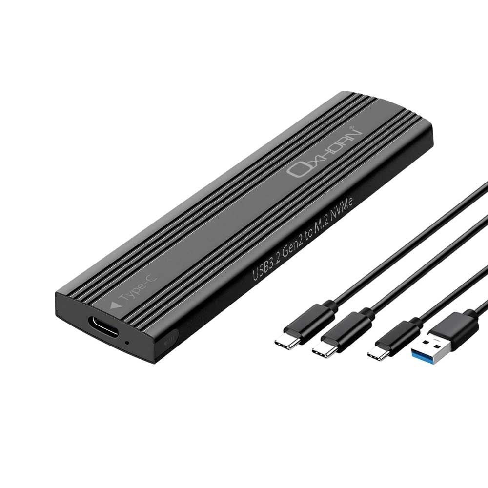 OXHORN UM-311B USB C 3.2 Gen 2 M.2 NVMe Enclosure Black V28-ACBOXHUM311B