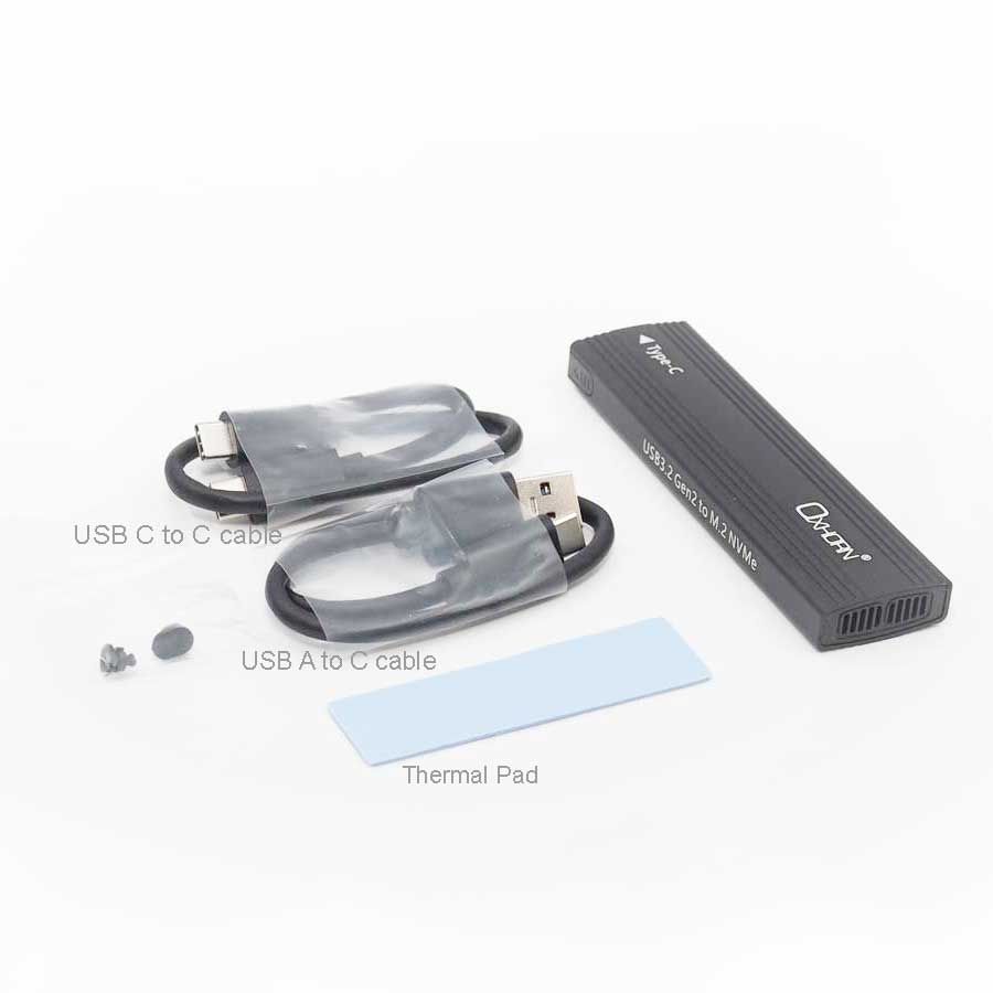 OXHORN UM-311B USB C 3.2 Gen 2 M.2 NVMe Enclosure Black V28-ACBOXHUM311B
