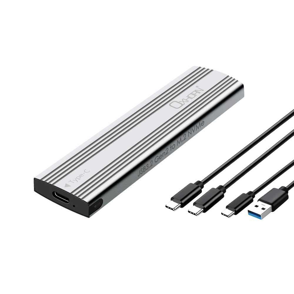 OXHORN UM-311S USB C 3.2 Gen 2 M.2 NVMe Enclosure Silver V28-ACBOXHUM311S