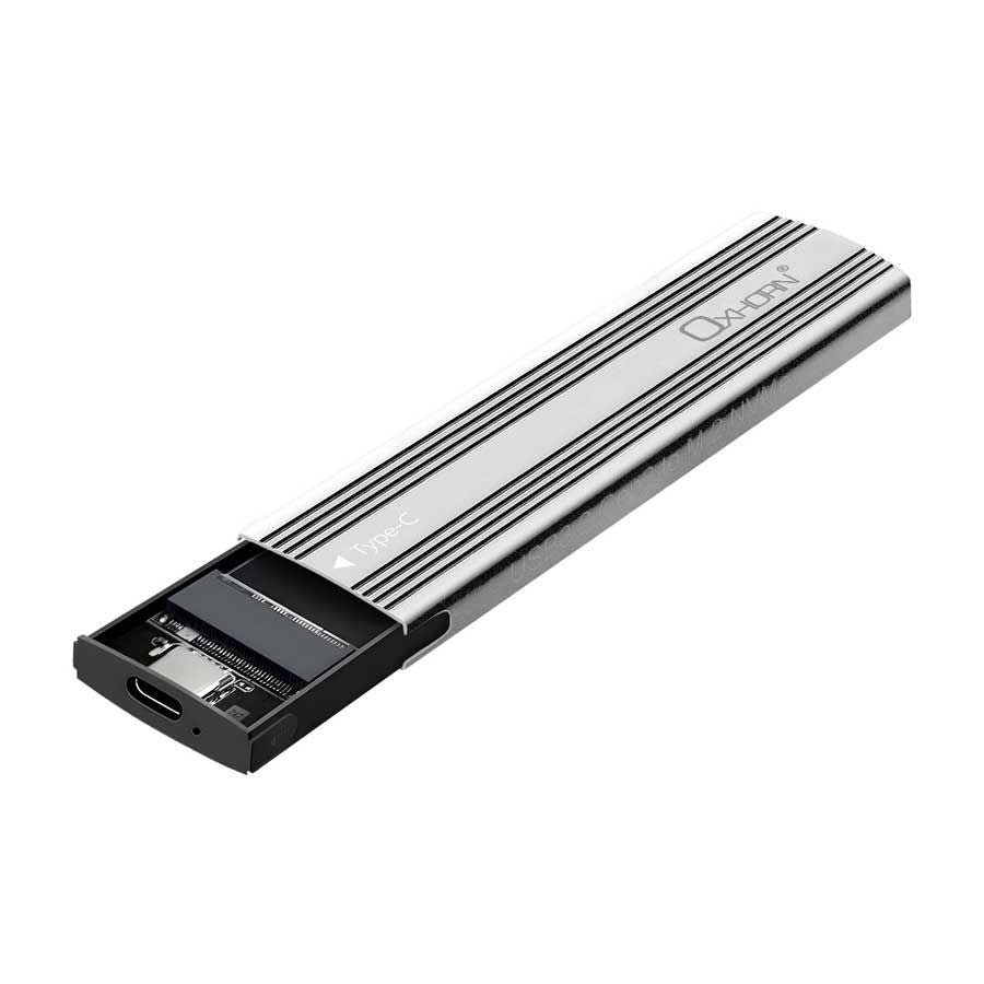 OXHORN UM-311S USB C 3.2 Gen 2 M.2 NVMe Enclosure Silver V28-ACBOXHUM311S
