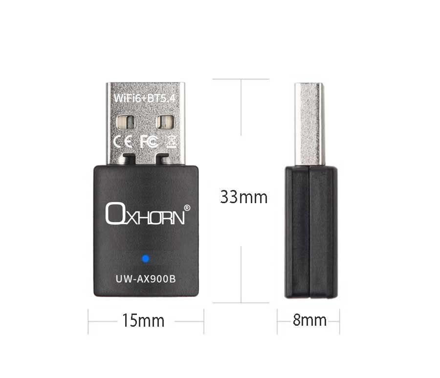 OXHORN UW-AX900B USB AX900 + Bluetooth 5.4 Adapter V28-ACBOXHUWAX900B