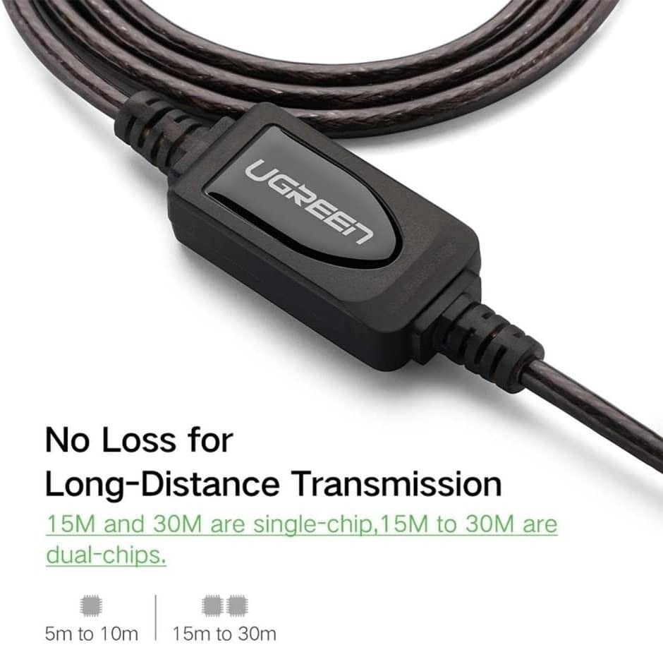 UGREEN 10321 USB 2.0 Active Extension Cable with Chipset 10M V28-ACBUGN10321