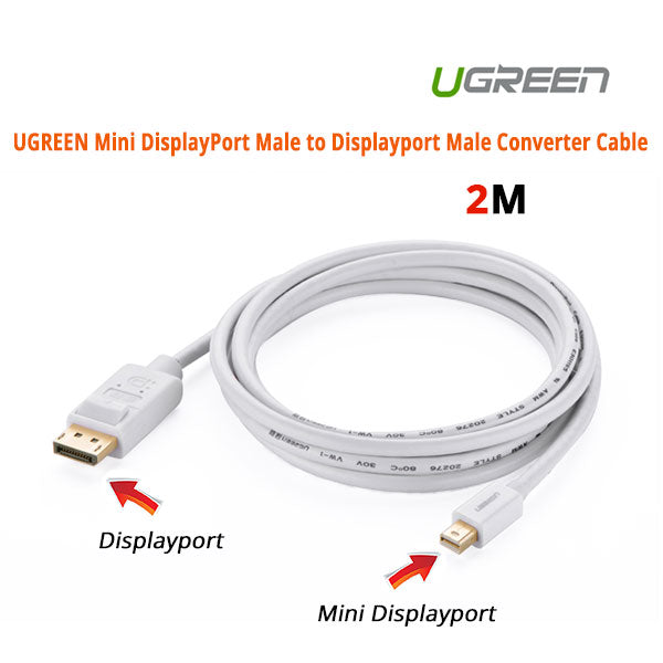 UGREEN Mini DisplayPort Male to Displayport Male Converter Cable (10408) V28-ACBUGN10408A