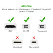 UGREEN Mini DP to HDMI Female converter cable 18CM (10460) V28-ACBUGN10460