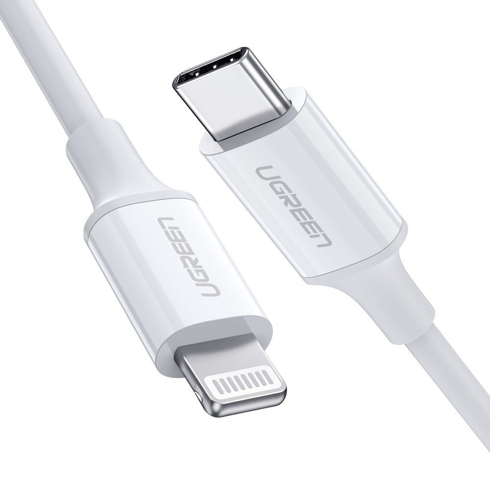 UGREEN 10493 Type-C to MFI iPhone M/M Cable Rubber Shell 1M White V28-ACBUGN10493