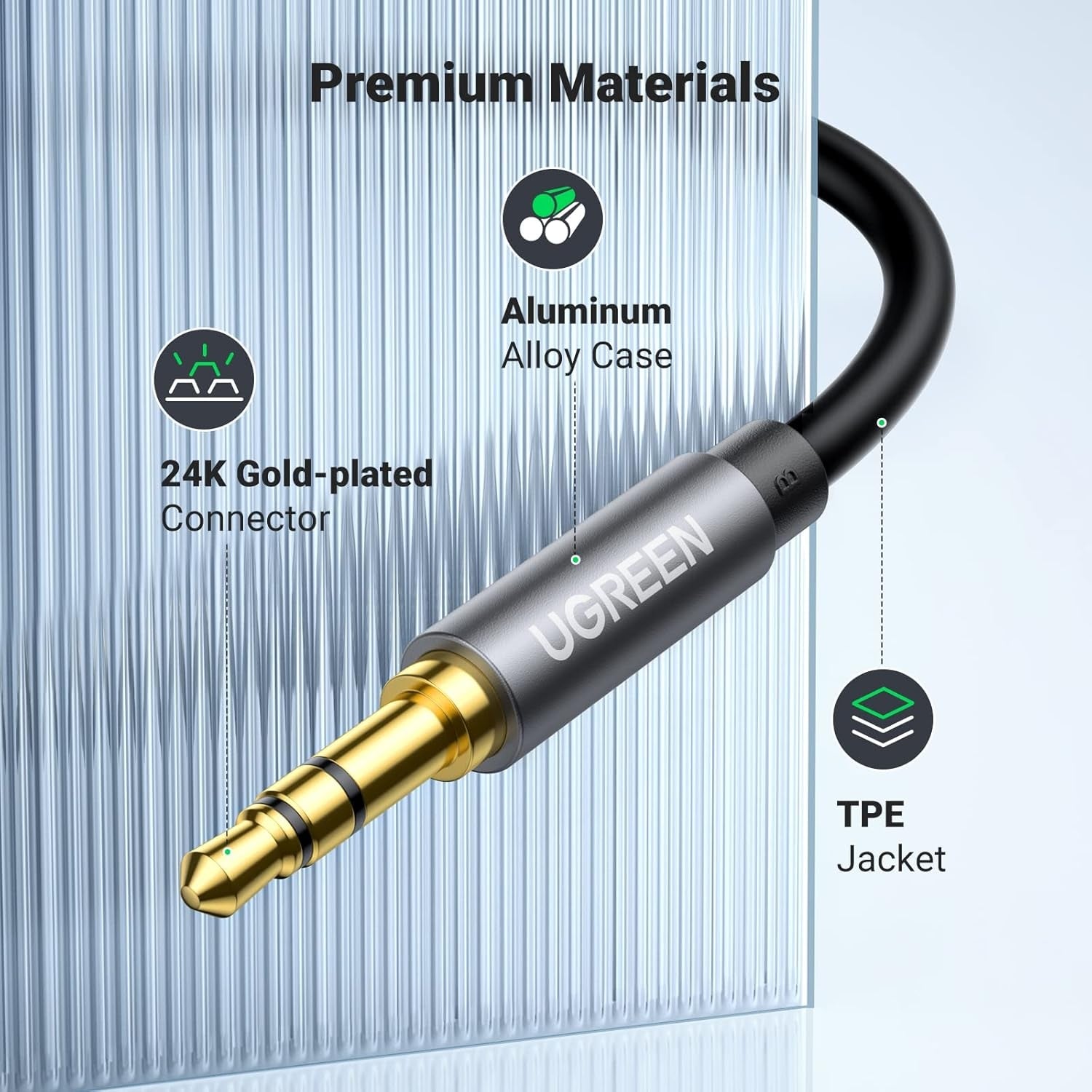 UGREEN 10592 3.5mm Headphone Extension Cable 1m V28-ACBUGN10592