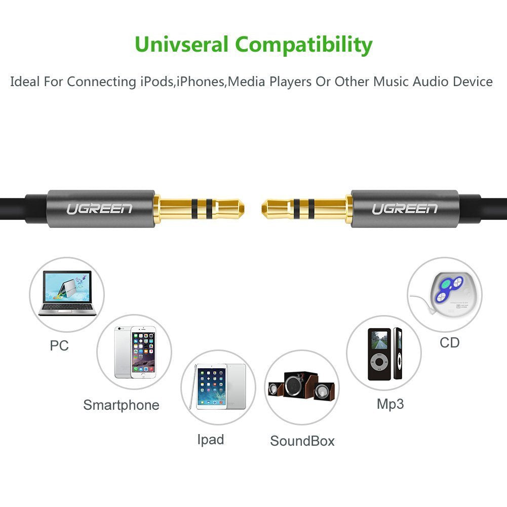 UGREEN 3.5mm Male to 3.5mm Male Audio Cable 1M (10733) V28-ACBUGN10733