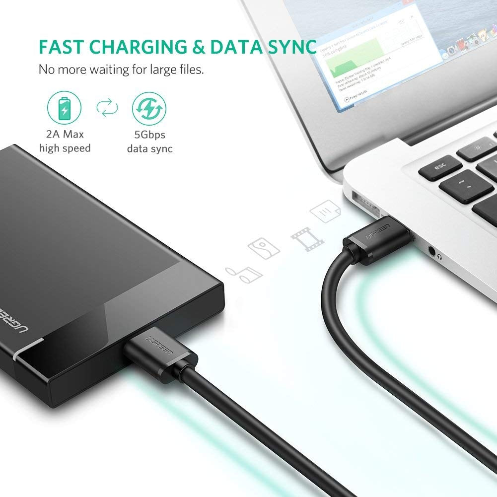 UGREEN USB 3.0 A Male to Micro USB 3.0 Male Cable - Black 2M (10843) V28-ACBUGN10843