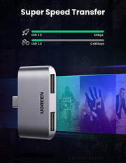 UGREEN 10912 USB-C to USB 3.0 x2 Adapter V28-ACBUGN10912
