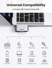 UGREEN 10912 USB-C to USB 3.0 x2 Adapter V28-ACBUGN10912
