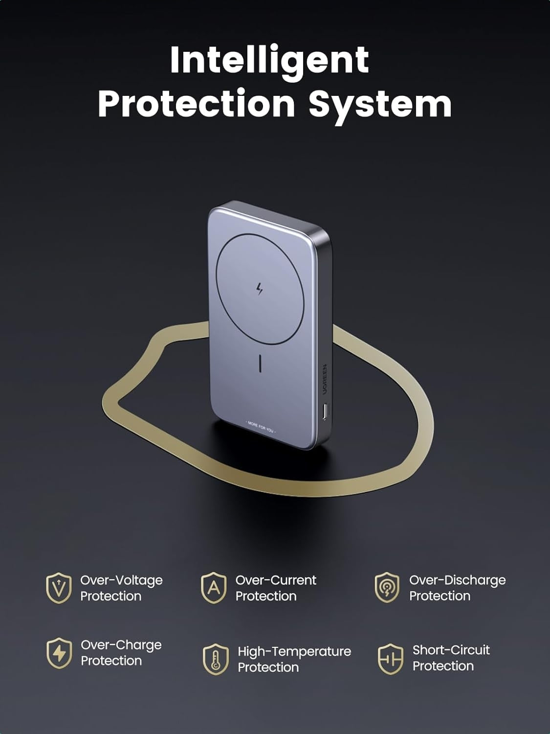 UGREEN 15086 10000mAh Magnetic Wireless Power Bank (Sapce Gray) V28-ACBUGN15086