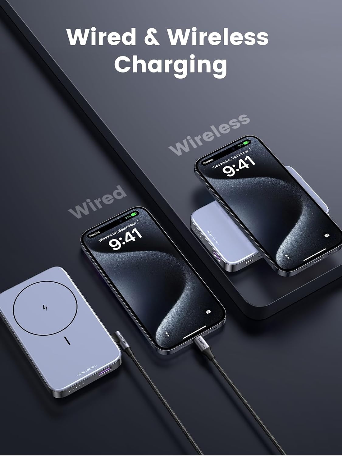 UGREEN 15086 10000mAh Magnetic Wireless Power Bank (Sapce Gray) V28-ACBUGN15086