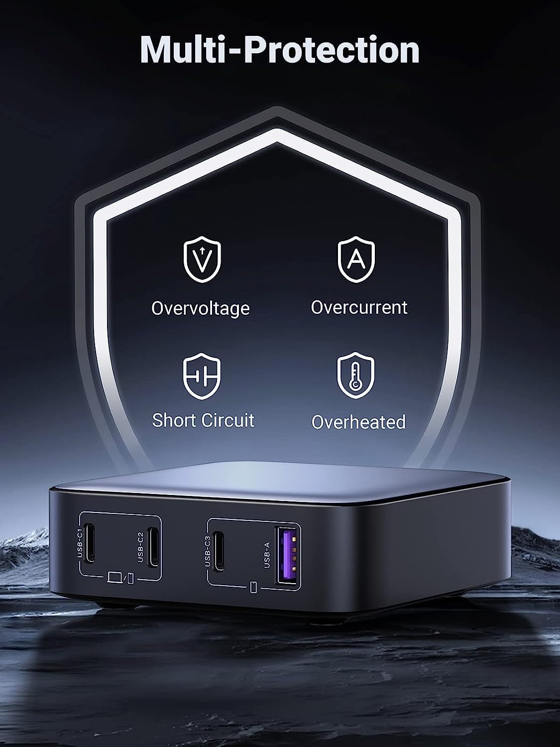 UGREEN 15613 100W USB-C Charger, Nexode 4-Port GaN II Charging Station V28-ACBUGN15613
