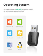 UGREEN 20204 AC650 Dual Band USB WLAN Adapter V28-ACBUGN20204