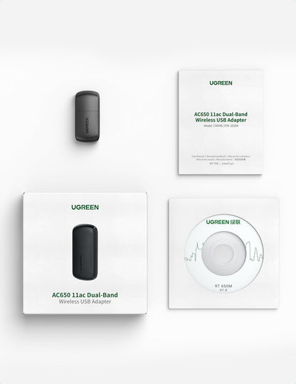 UGREEN 20204 AC650 Dual Band USB WLAN Adapter V28-ACBUGN20204