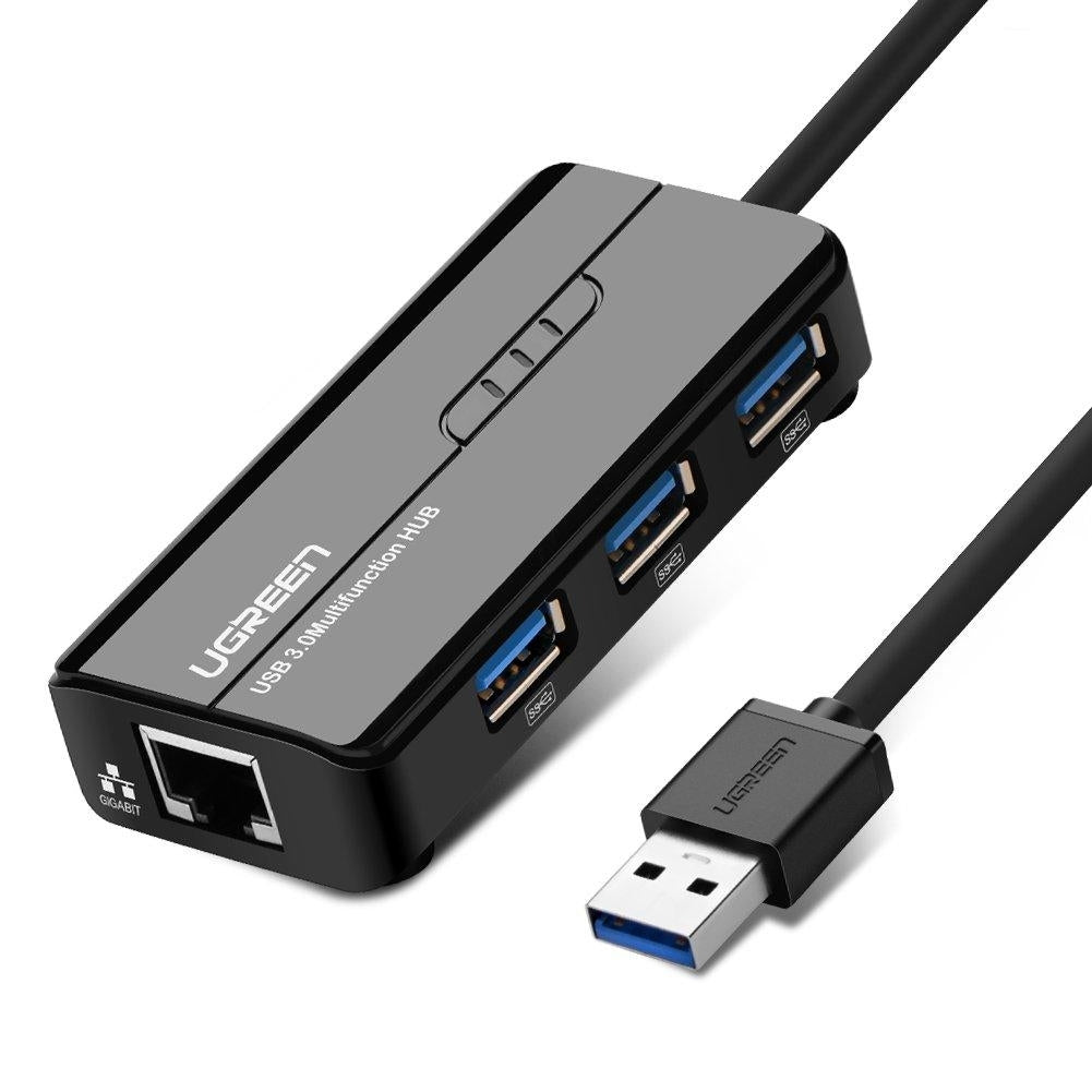 UGREEN USB 3.0 Hub with Gigabit Ethernet Adapter (20265) V28-ACBUGN20265