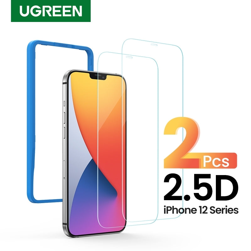 UGREEN 20337 2.5D Full Cover HD Screen Tempered Protective Film for iPhone 12/6.1" Twin Pack V28-ACBUGN20337