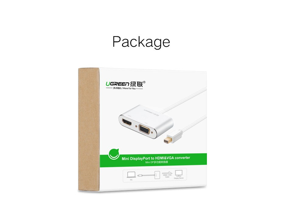 UGREEN Mini DP to HDMI/VGA converter Silver (20421) V28-ACBUGN20421